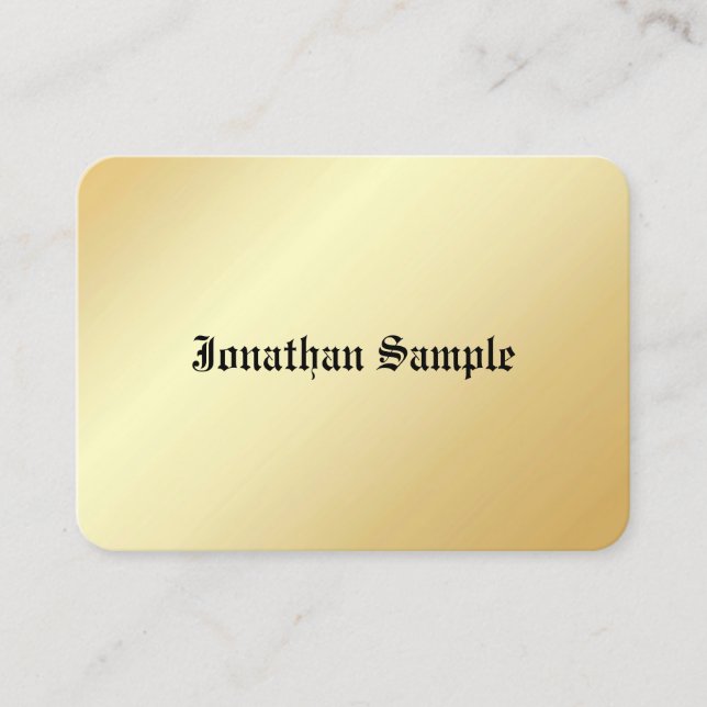 Personalised Gold Look Template Old Text Glamourou Business Card (Front)