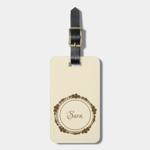 Personalised gold luggage tag