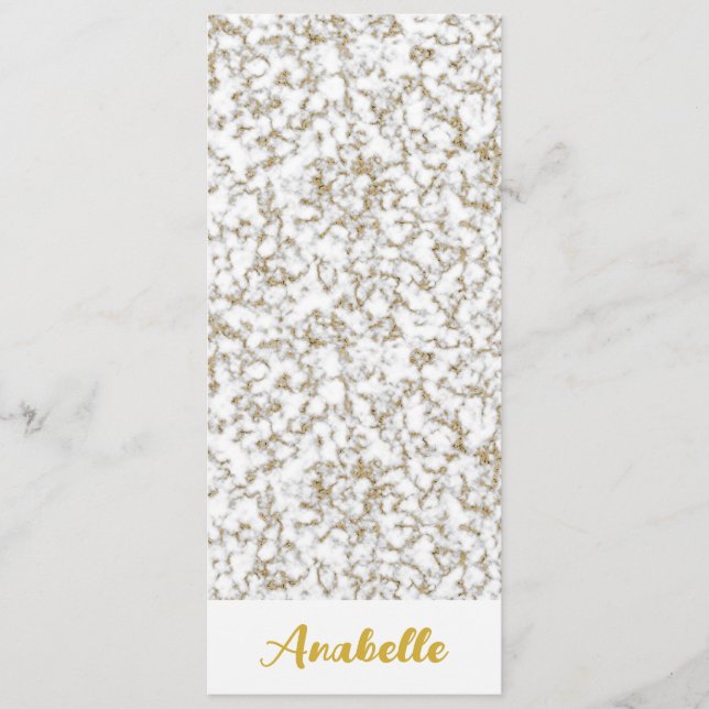 Personalised Gold Marble Bookmark (Front)