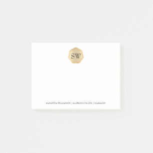 Personalised Gold Medallion Monogram Professional Post-it Notes