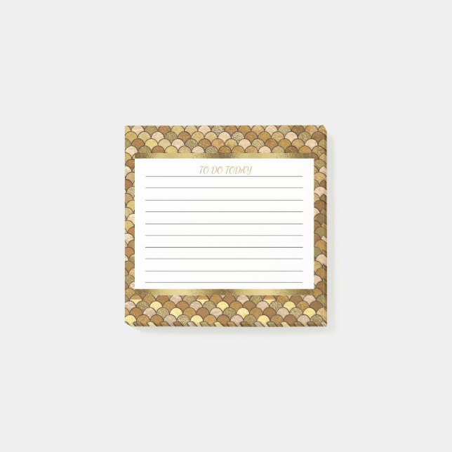 Personalised Gold Mermaid Scales 3x3 Post-it Notes (Front)