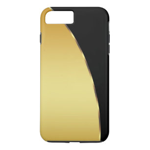 Personalised Gold Metal Elegant Modern Black iPhone 8 Plus/7 Plus Case