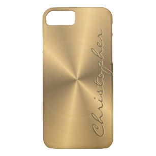 Personalised Gold Metallic Radial Texture iPhone 8/7 Case