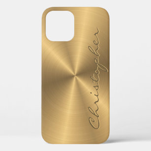 Personalised Gold Metallic Radial Texture iPhone 12 Pro Case