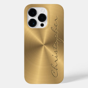 Personalised Gold Metallic Radial Texture Case-Mate iPhone 14 Pro Case