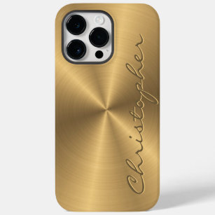 Personalised Gold Metallic Radial Texture Case-Mate iPhone 14 Pro Max Case