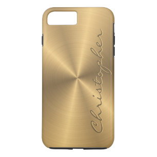 Personalised Gold Metallic Radial Texture iPhone 8 Plus/7 Plus Case