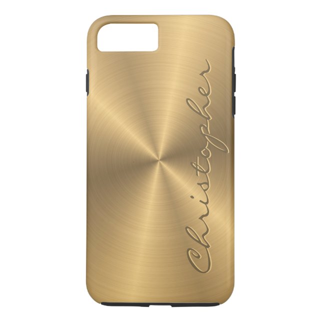 Personalised Gold Metallic Radial Texture Case-Mate iPhone Case (Back)