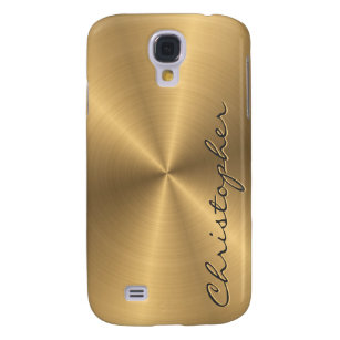 Personalised Gold Metallic Radial Texture Galaxy S4 Case