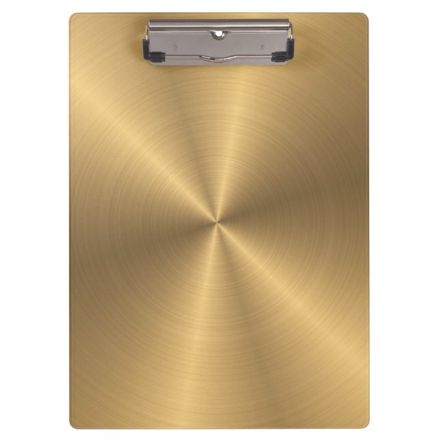 Personalised Gold Metallic Radial Texture Clipboard (Front)