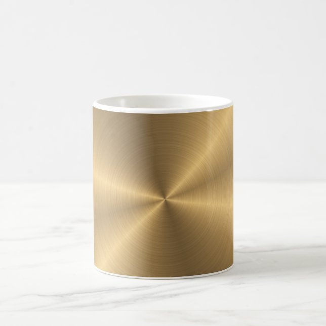 Personalised Gold Metallic Radial Texture Coffee Mug (Center)