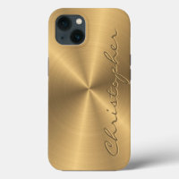Personalised Gold Metallic Radial Texture
