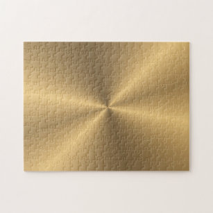 Personalised Gold Metallic Radial Texture Jigsaw Puzzle