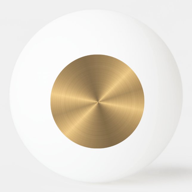 Personalised Gold Metallic Radial Texture Ping Pong Ball (Front)