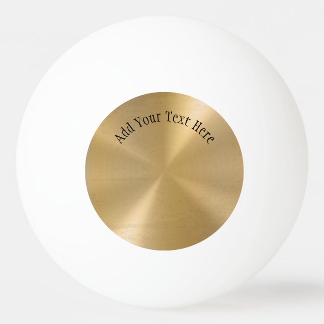 Personalised Gold Metallic Radial Texture Ping Pong Ball (Front)