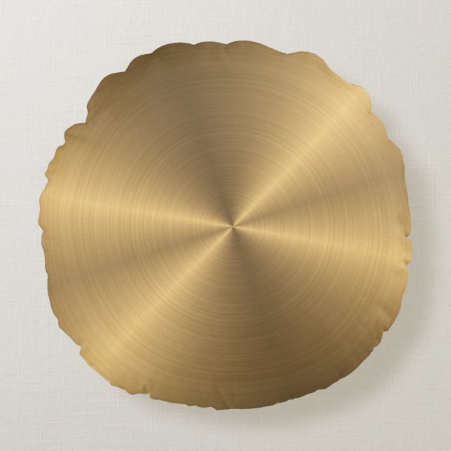 Personalised Gold Metallic Radial Texture Round Cushion (Front)