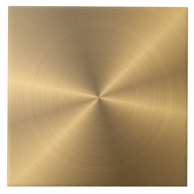 Personalised Gold Metallic Radial Texture Tile (Front)