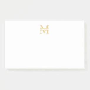 Personalised Gold Monogram and Name Post-it Notes