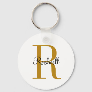 Personalised Gold Monogram Name Initial Key Ring