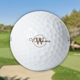 Personalised Gold Monogram Script Name Golf Balls