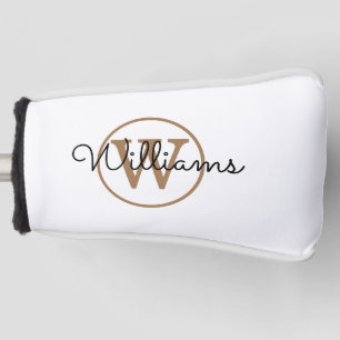 Personalised Gold Monogram Script Name Golf Head Cover