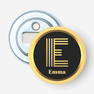 Personalised Gold Monogrammed Letter E Bottle Opener
