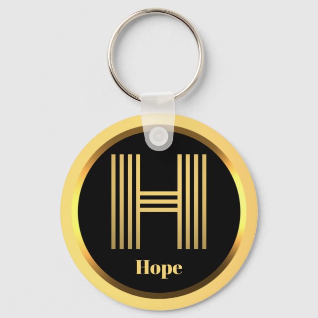 Personalised Gold Monogrammed Letter H Keychain (Front)