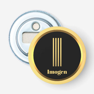 Personalised Gold Monogrammed Letter I Bottle Opener