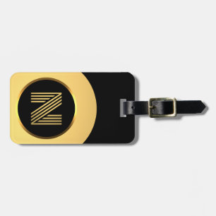 Personalised Gold Monogrammed Letter Z Luggage Tag