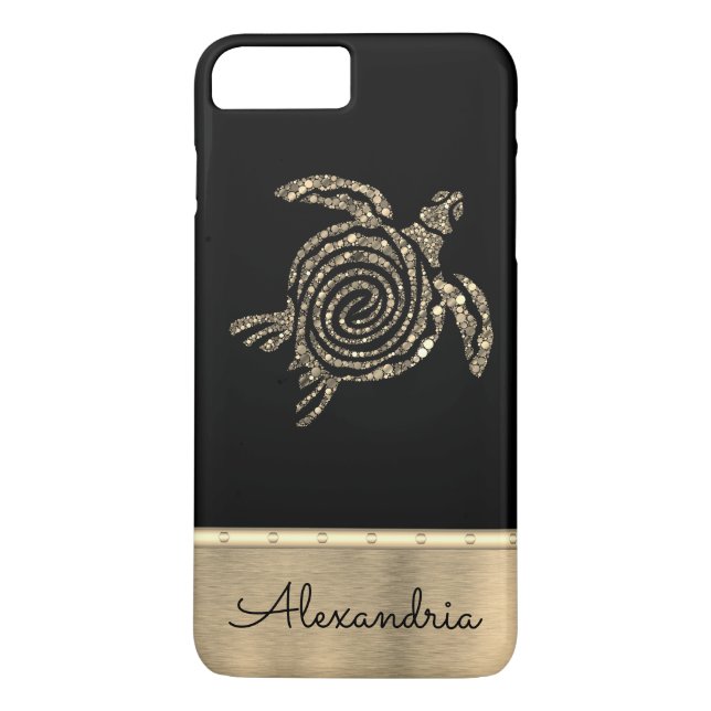 Personalised Gold Mosaic Turtle  Case-Mate iPhone Case (Back)