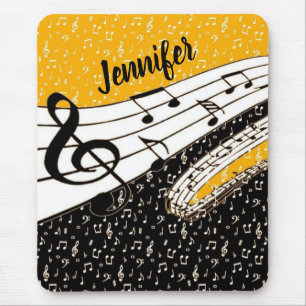 Personalised Gold music theme Mouse Pad