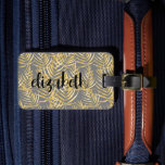 Personalised Gold Palm Chic Luggage Tag<br><div class="desc">A gold tropical palm tree frond design on this luggage tag is personalised with your first name in a chic handwritten script. Your full name and address is on the back. The perfect personal gift or accessory for any occasion! MATCHING suitcase and more in our travel collection.</div>