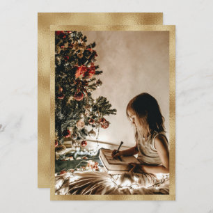 Personalised Gold Photo Holiday Christmas Card