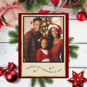 Personalised Gold Photo Holiday Christmas Card