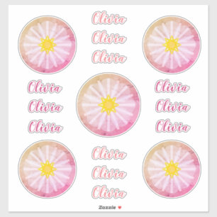 Personalised Gold Pink Abstract Flower Vinyl