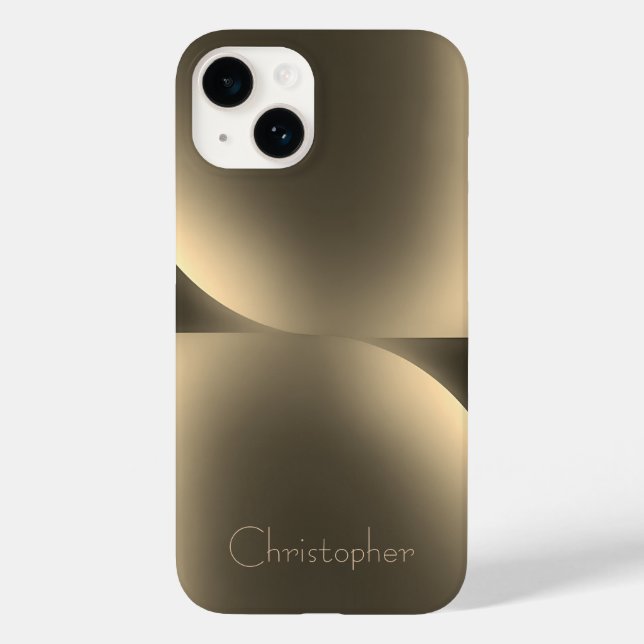 Personalised gold Radial Texture iphone 15 Case-Mate iPhone Case (Back)
