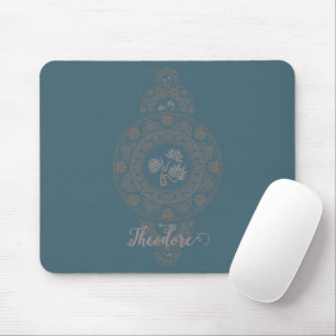 Personalised Gold Rococo Lotus Ornamental Mandala Mouse Pad