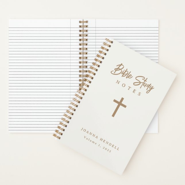Personalised Gold Script Calligraphy Bible Study Notebook (Inside)