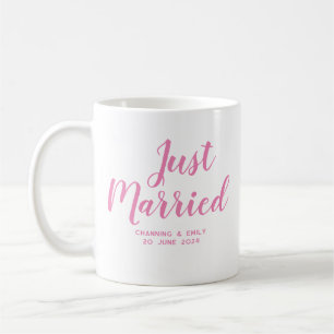 Personalised Gold Script Just Married Coffee Mug