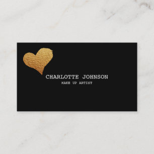 Personalised Gold Shiny Heart Glitter Vip Business Card