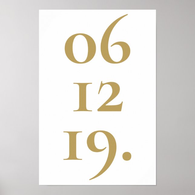 Personalised Gold Special Date Modern Poster (Front)