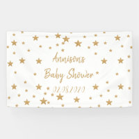 Personalised Gold Star Glitter Sparkle Baby Shower