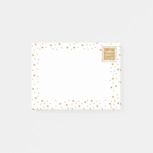 Personalised Gold Star Glitter Sparkle White Cute  Post-it Notes