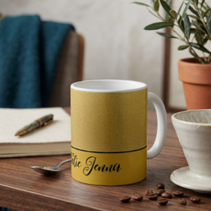 Personalised Gold Texture Minimalist Name Gift Coffee Mug