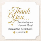 Personalised Gold Thank You Wedding Favour