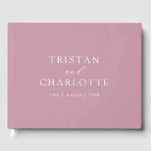 Personalised Gold Typography Blush Rose Pink Guest Book