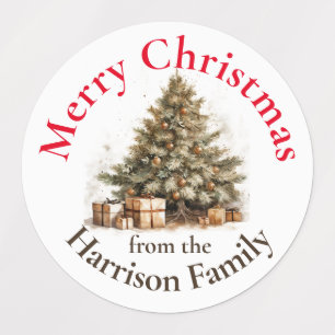 Personalised Gold Watercolor Christmas Tree Wishes