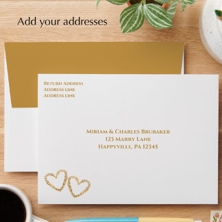 Personalised Golden 50th Wedding Anniversary Party Envelope