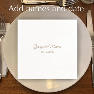 Personalised Golden 50th Wedding Anniversary Party Napkin