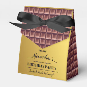 Personalised Golden Chocolate Candy Bar Birthday Favour Box